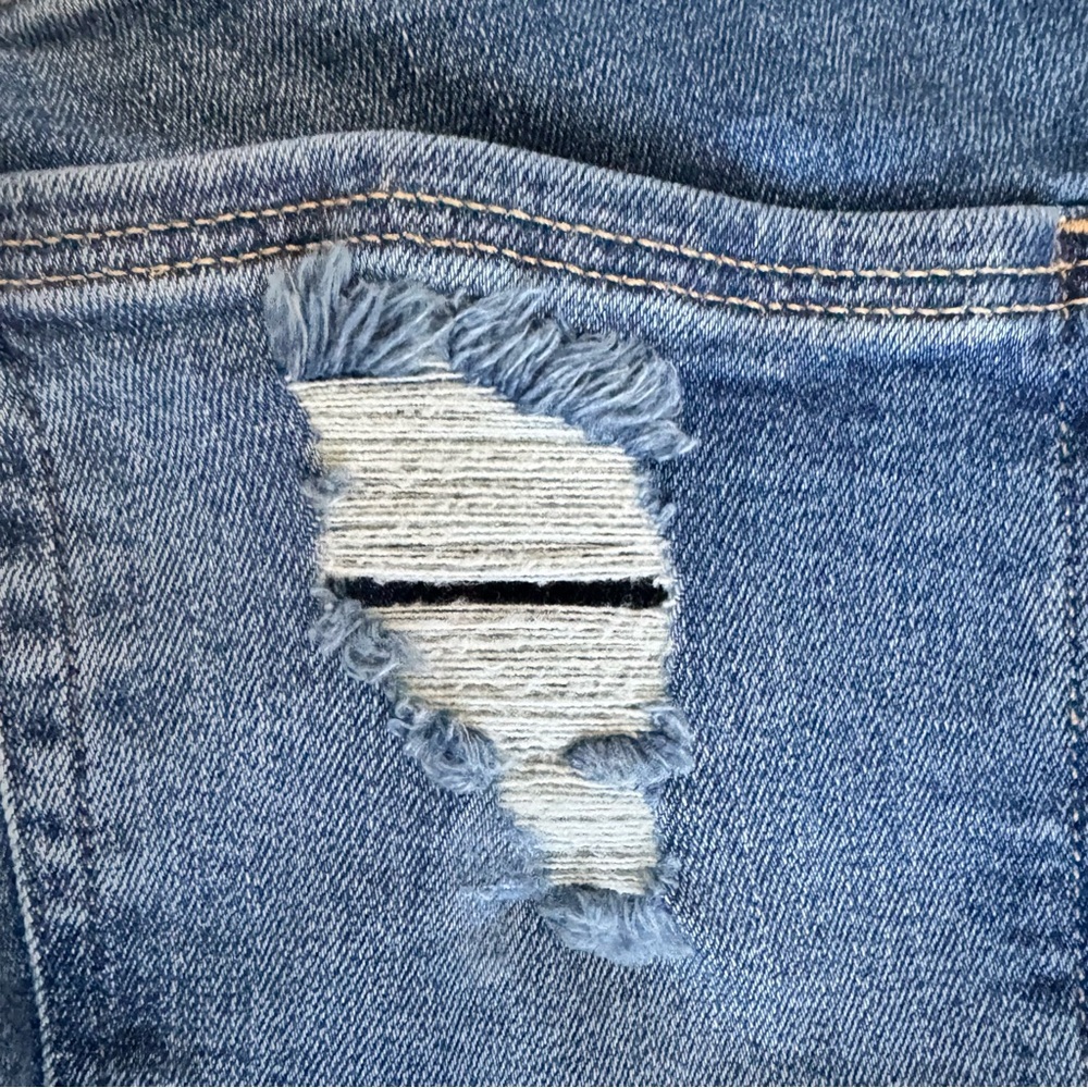 GOOD AMERICAN Jeans Women’s Size 26 Med Wash Distressed Good Legs Organic Cotton - Picture 7 of 10